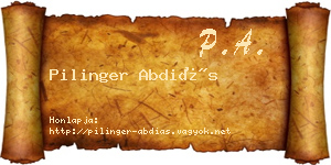 Pilinger Abdiás névjegykártya